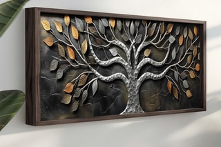 Peinture décorative encadrée en MDF Émilie2 - 120 x 40 cm