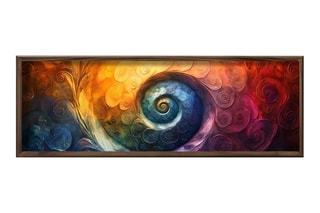 Peinture décorative encadrée en MDF Lucie2 - 120 x 40 cm