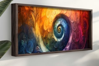 Peinture décorative encadrée en MDF Lucie2 - 120 x 40 cm