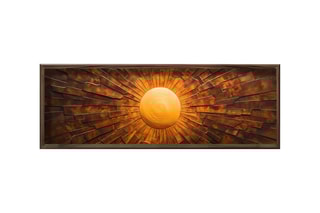 Peinture décorative encadrée en MDF Fleur2 - 120 x 40 cm