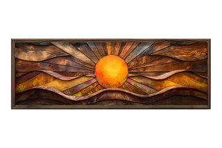 Peinture décorative encadrée en MDF Mathilde2 - 120 x 40 cm