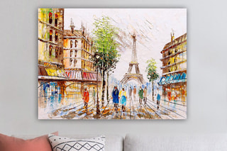 Peinture décorative sur toile Sidonie - 100 x 70 cm