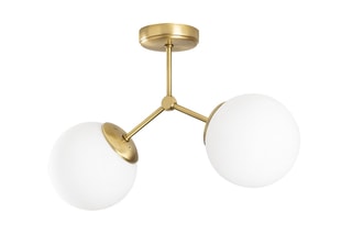 Suspension Damar - Doré et blanc