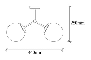 Suspension Damar - Doré et blanc