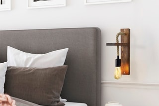 Applique murale en pin massif Ahsap - Naturel et noir
