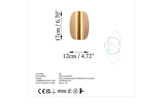 Applique murale LED Heybe - Doré