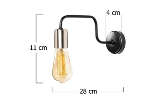 Applique murale Denge - Noir et nickel