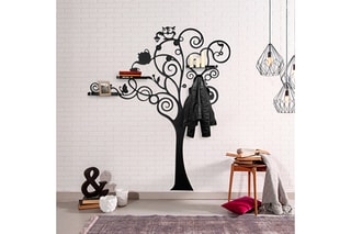Porte manteau mural Agaç - Noir
