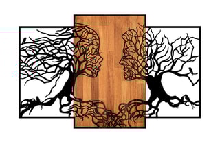 Décoration murale en bois - Naturel et noir