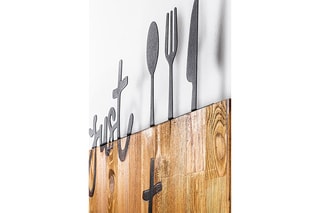 Décoration murale en bois Naturel et noir