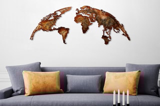Décoration murale World Map Cuivré