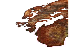 Décoration murale World Map Cuivré