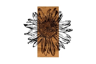 Décoration murale en bois Daisy Noir et naturel