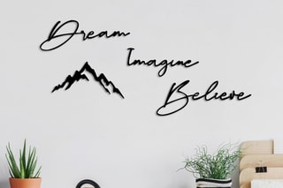 Décorations murales Dream Imagine Belive - 4 pièces - Noir