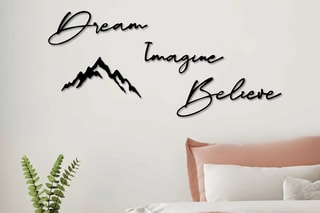 Décorations murales Dream Imagine Belive - 4 pièces - Noir