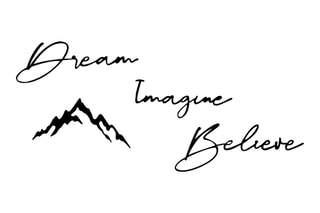 Décorations murales Dream Imagine Belive - 4 pièces - Noir