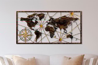 Décoration murale World Map - Marron