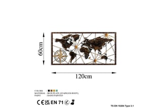 Décoration murale World Map - Marron