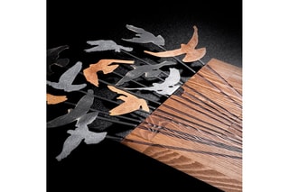 Décoration murale en bois Naturel et noir