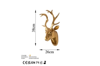 Décoration murale Bust of Deer - Doré - 26 x 38 x 17 cm