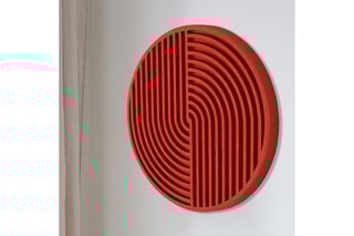 Décoration murale en épicéa - 33 x 33 x 2 cm - Rouge