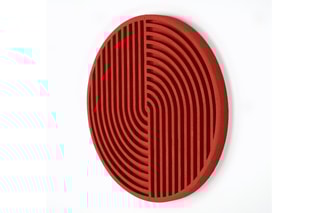 Décoration murale en épicéa - 33 x 33 x 2 cm - Rouge