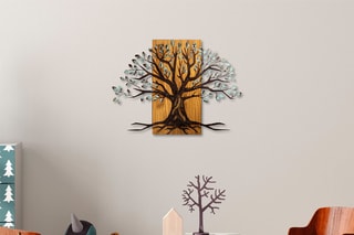 Décoration murale en bois Willow - Naturel et noir