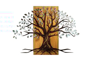 Décoration murale en bois Willow - Naturel et noir