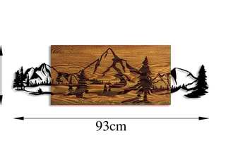 Décoration murale en bois Mountain Range -  Naturel et noir