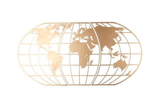 Décoration murale World Map Globe - 60 x 120 cm - Doré