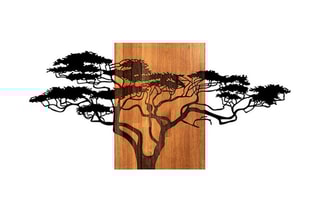 Décoration murale - 144 x 70 cm - Naturel et noir