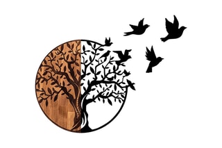 Décoration murale - Noir et naturel