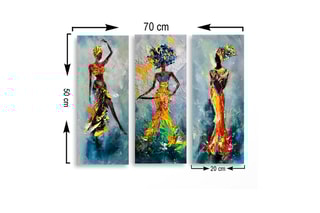 3 peintures décoratives en MDF Rémi