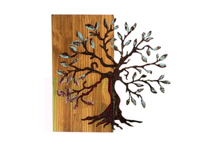 Décoration murale en bois Agac - Naturel et noir