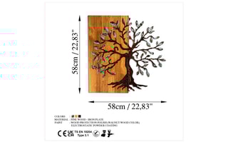 Décoration murale en bois Agac - Naturel et noir