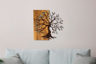 Décoration murale en bois Agac - Naturel et noir