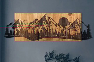 Décoration murale en bois Sundown - Noir et naturel