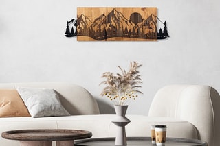 Décoration murale en bois Sundown - Noir et naturel