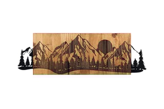 Décoration murale en bois Sundown - Noir et naturel