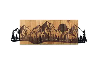 Décoration murale en bois Sundown - Noir et naturel