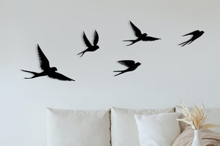 Décoration murale 5 oiseaux - Noir