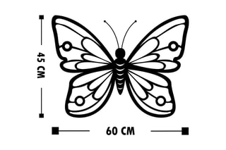 Décoration murale Butterfly 1 - 60 x 45 cm - Noir