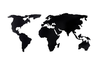 Décoration murale World Map Silhouette XL - 85 x 170 cm - Noir