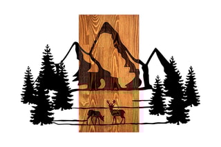 Décoration murale en bois Natural habitat - 87 x 57 cm - Naturel et noir