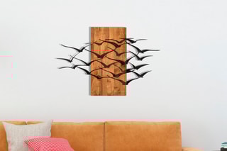 Décoration murale Migration - Noir et naturel