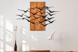 Décoration murale Migration - Noir et naturel