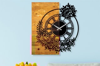 Horloge - Naturel et noir