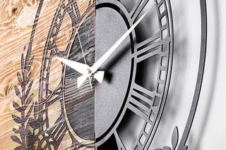 Horloge - Naturel et noir