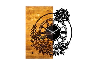 Horloge - Naturel et noir