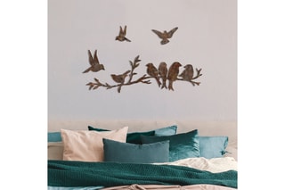 4 décorations murales Rusty Birds - Marron